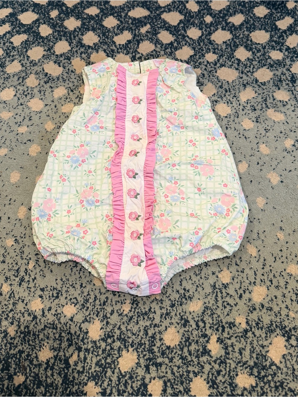 Pink Floral Ruffle Baby One-Piece Romper